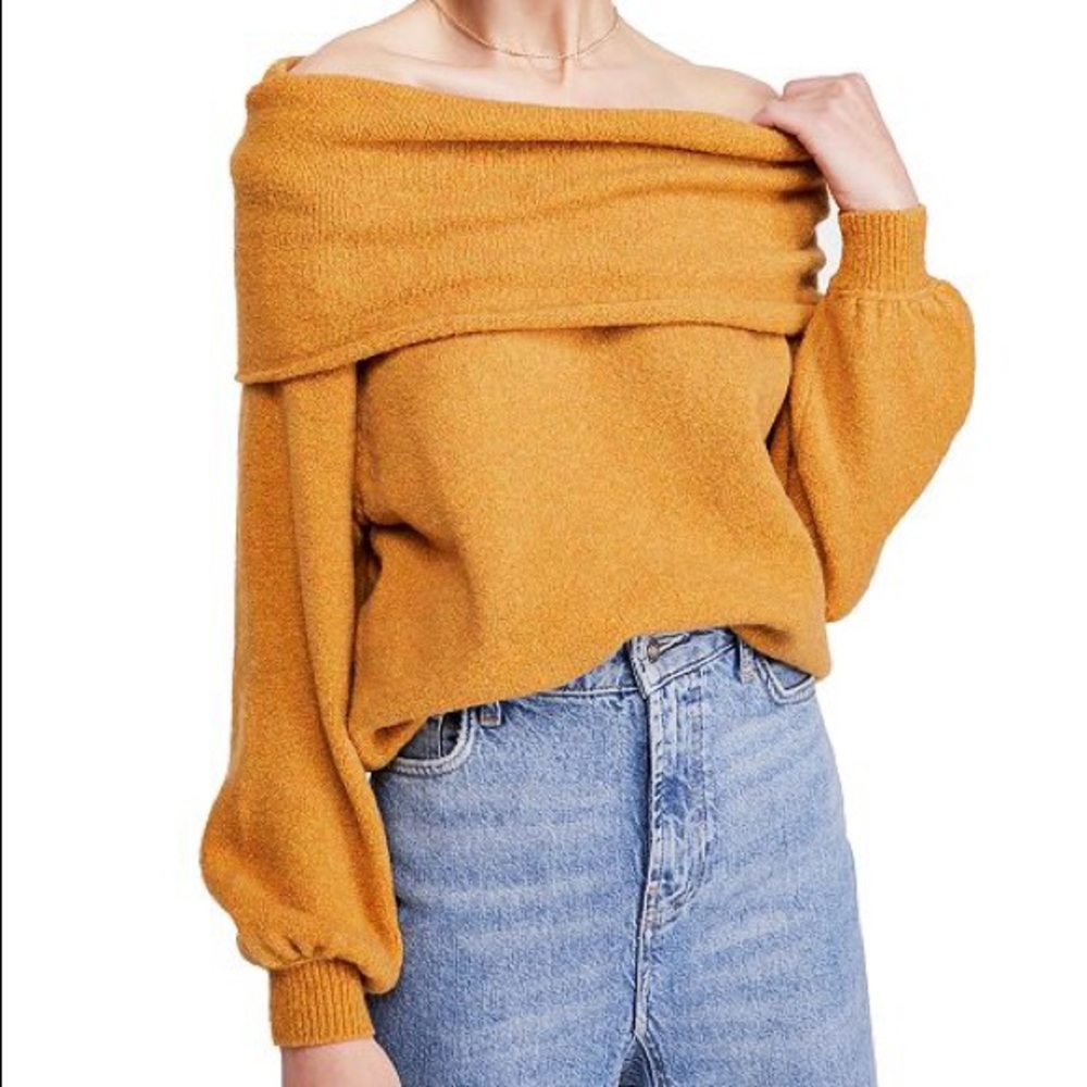 NEW FREE PEOPLE MUSTARD SWEATER